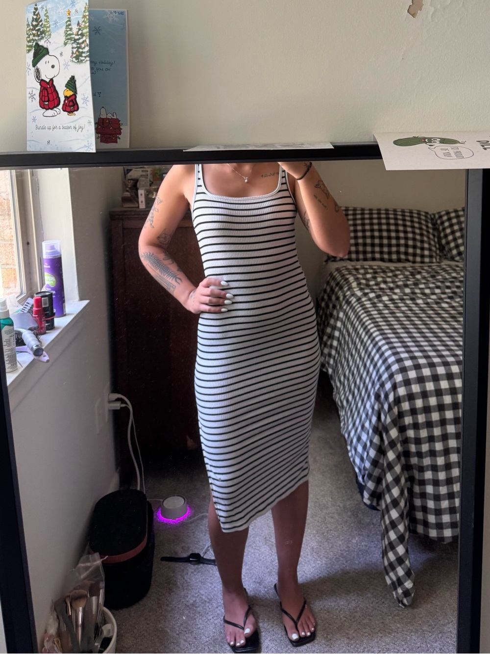Midi, striped horizontal dress